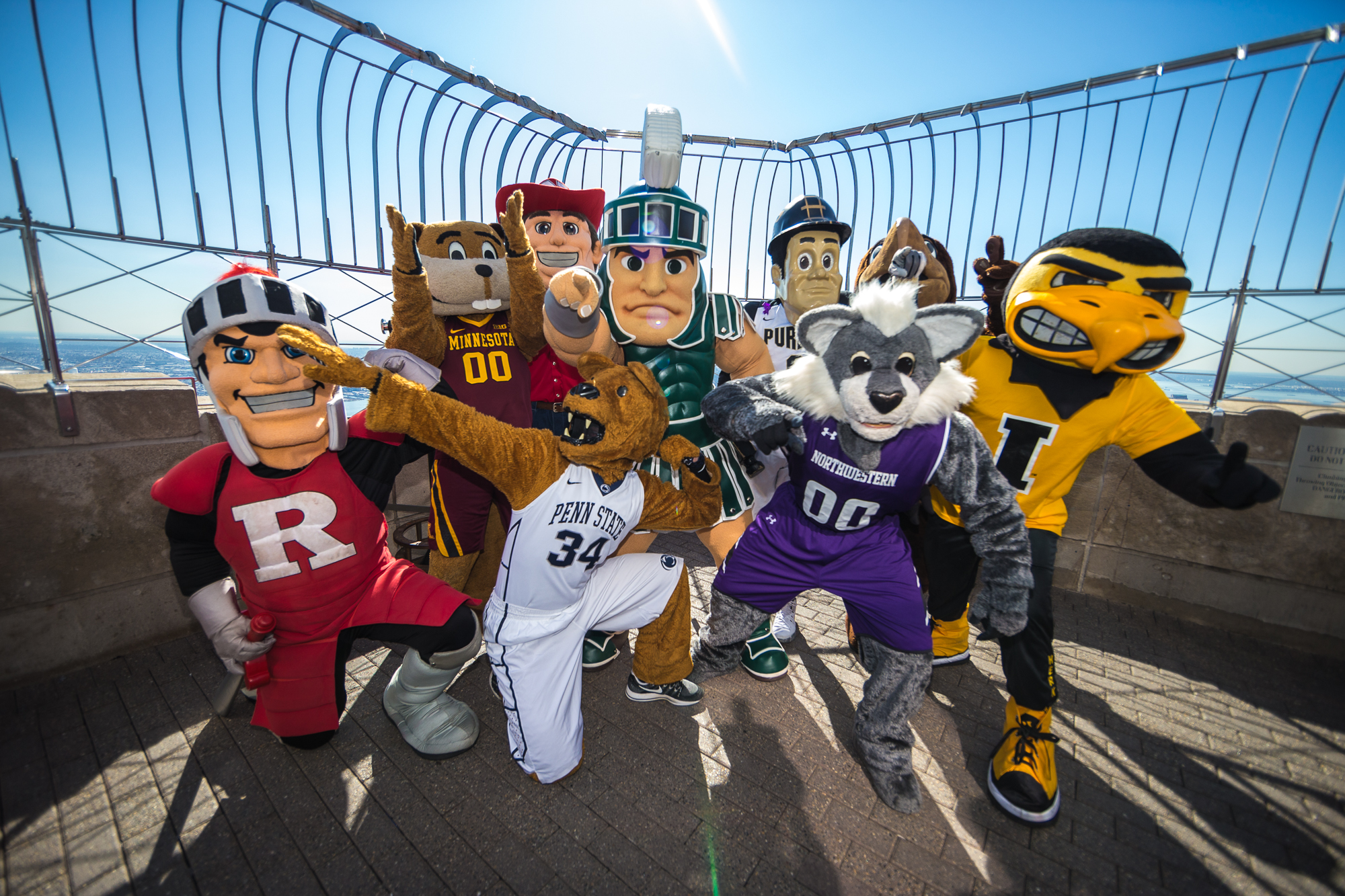 Big 10 Mascots Empire State Building