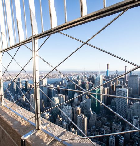 View from the 86th floor observation deck at the Empire State Building