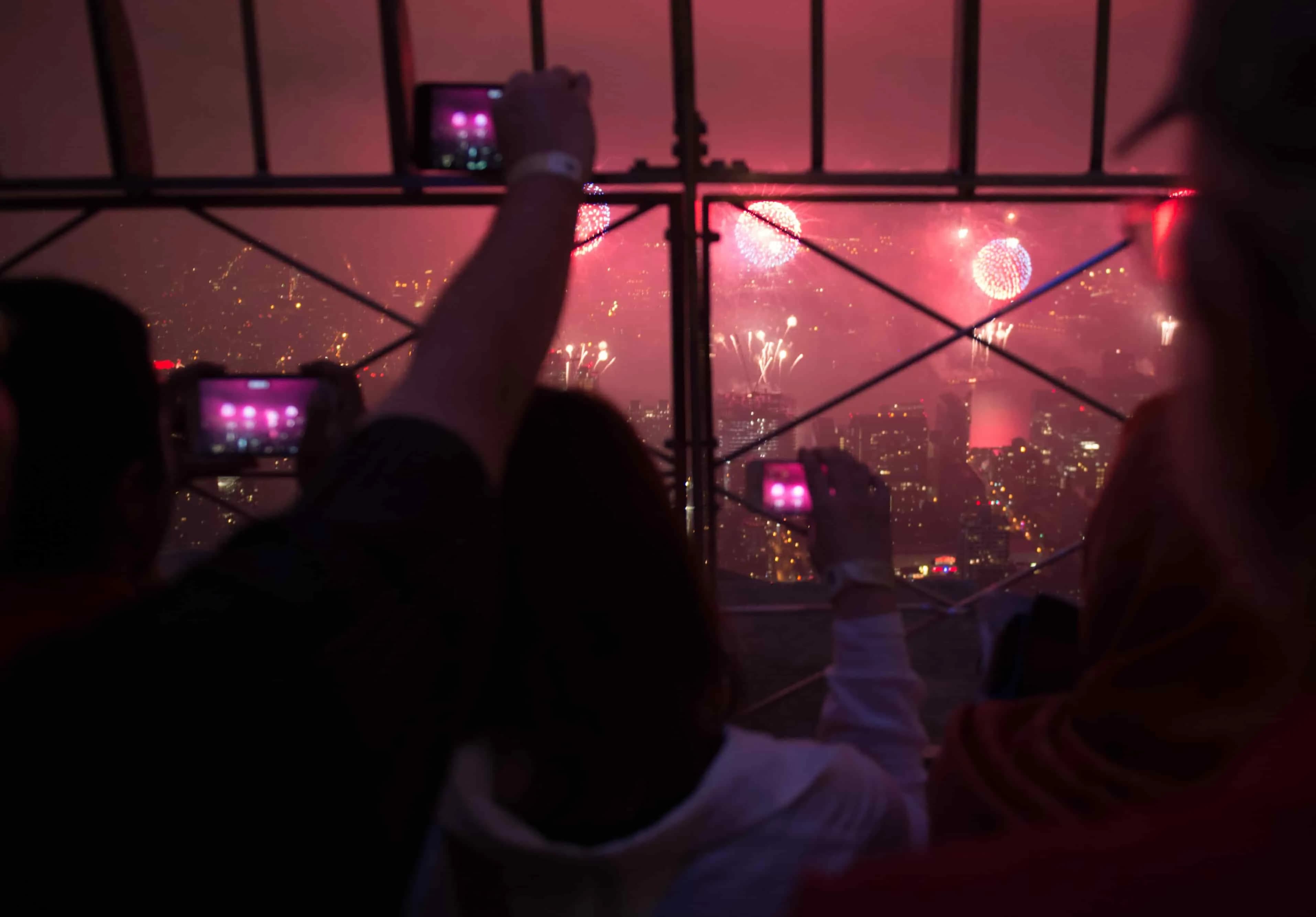 Fireworks display on the 86th Floor Observation Deck