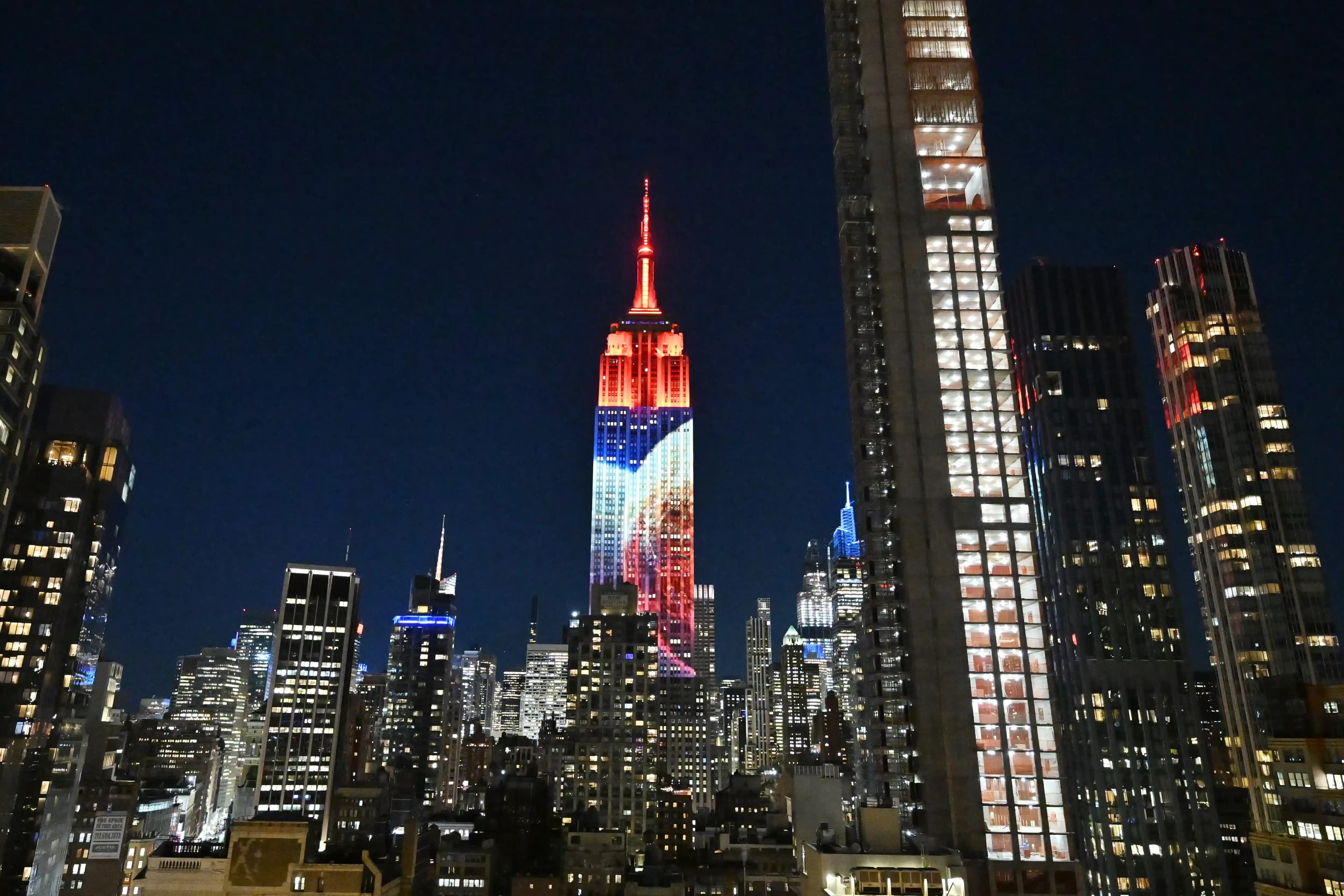 Star Wars projected onto the Empire State Building