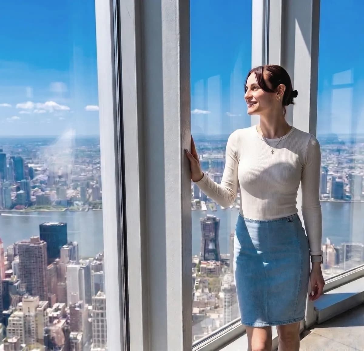 Woman at the 102nd Floor Observation Deck