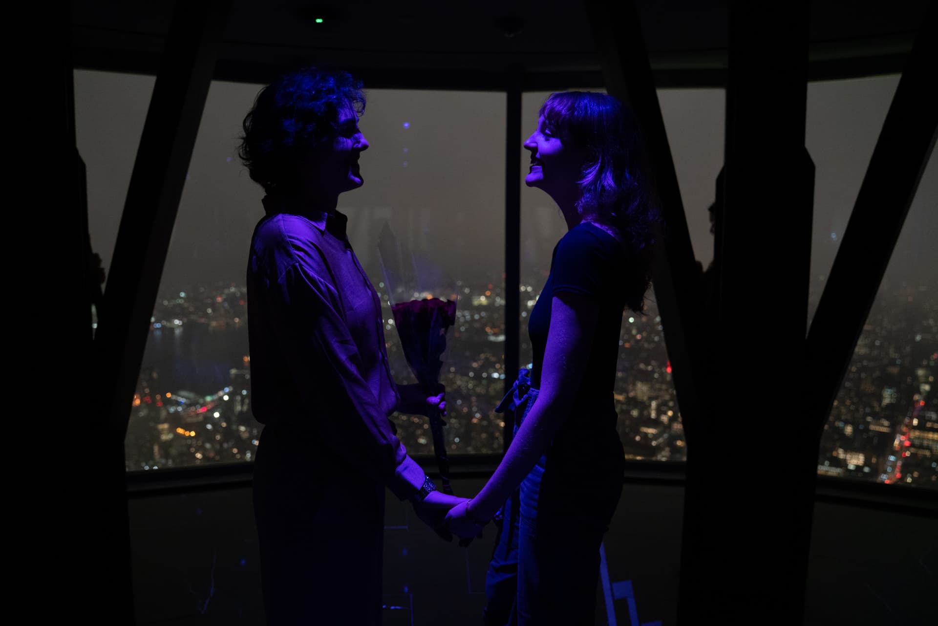 A couple on the 102nd Floor Observation Deck