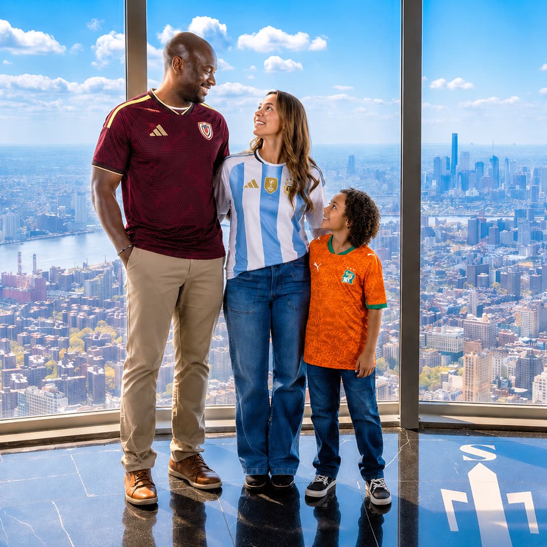 Family with Soccer Jerseys