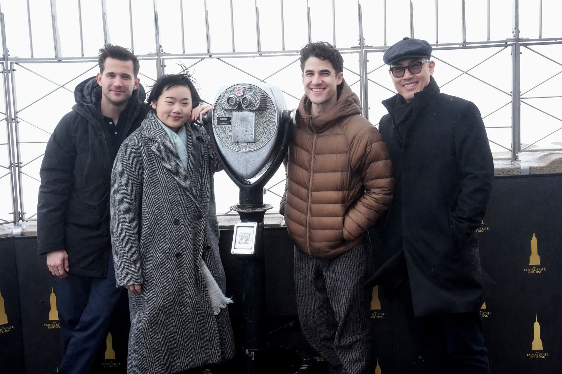 Darren Criss, Helen J Shen, Dez Duron, and Marcus Choi on the 86th Floor Observatory