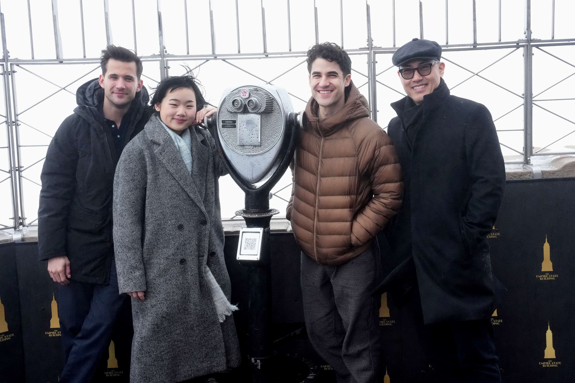 Darren Criss, Helen J Shen, Dez Duron, and Marcus Choi on the 86th Floor Observatory