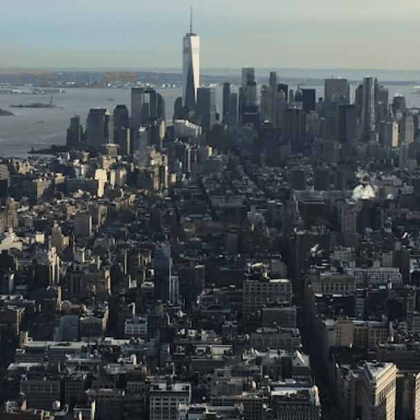 new york city skyline from empire state building