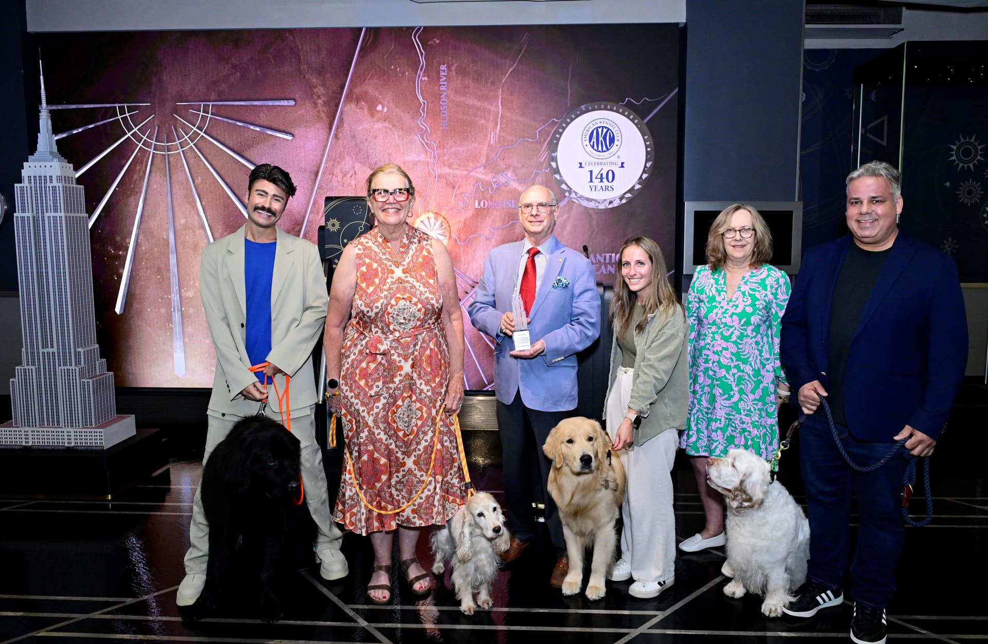 The AKC lights ESB for the organization's 140th Anniversary
