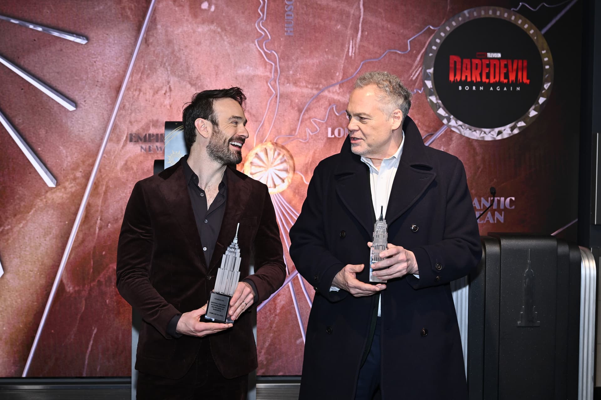 Charlie Cox and Vincent D'Onofrio at the Lighting Ceremony