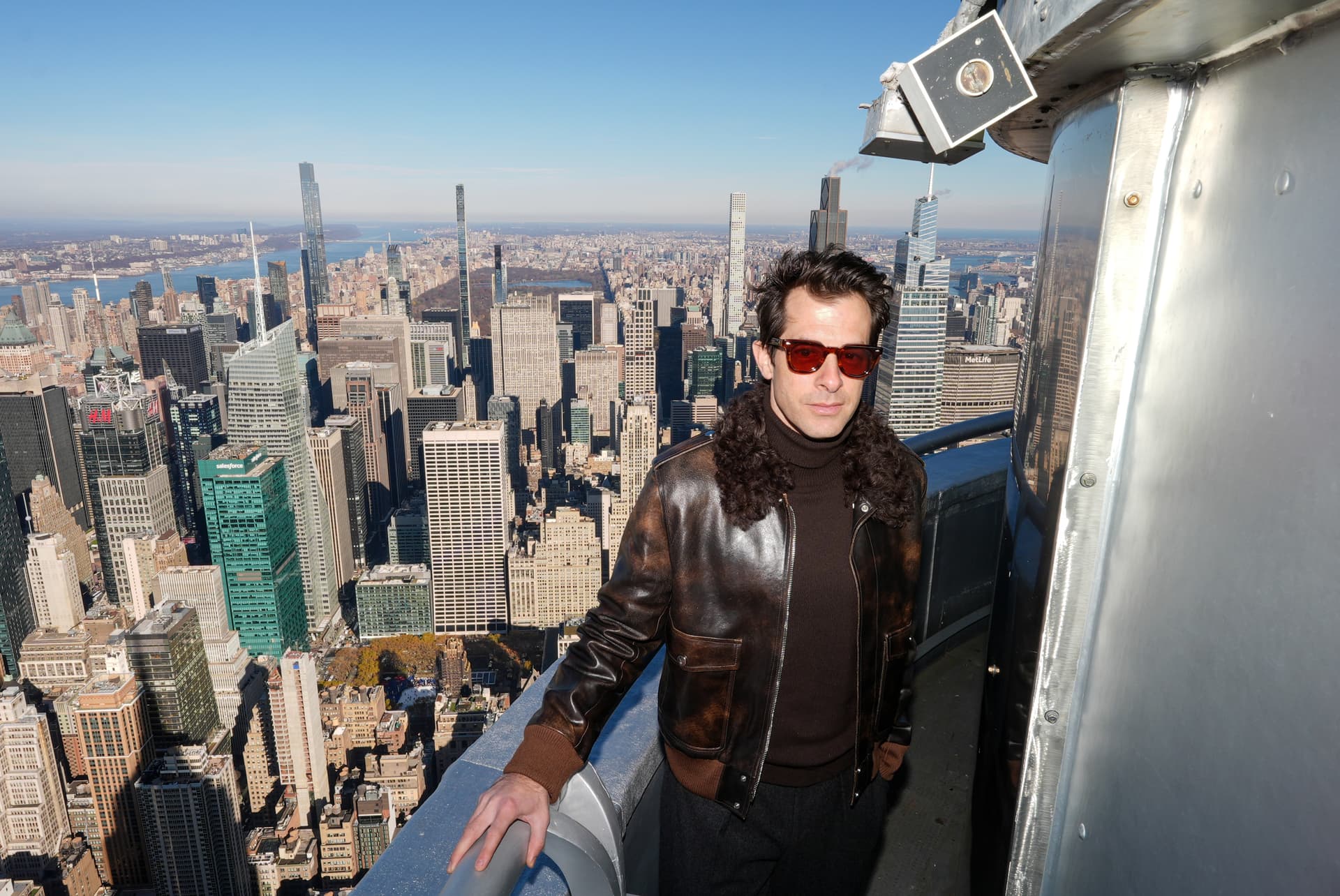 Mark Ronson at the top of Manhattan at the Empire State Building NYC