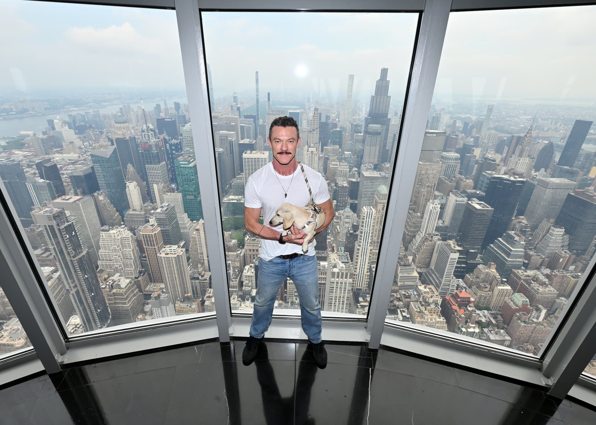 Luke Evans and Lala on the 102nd Floor Observation Deck