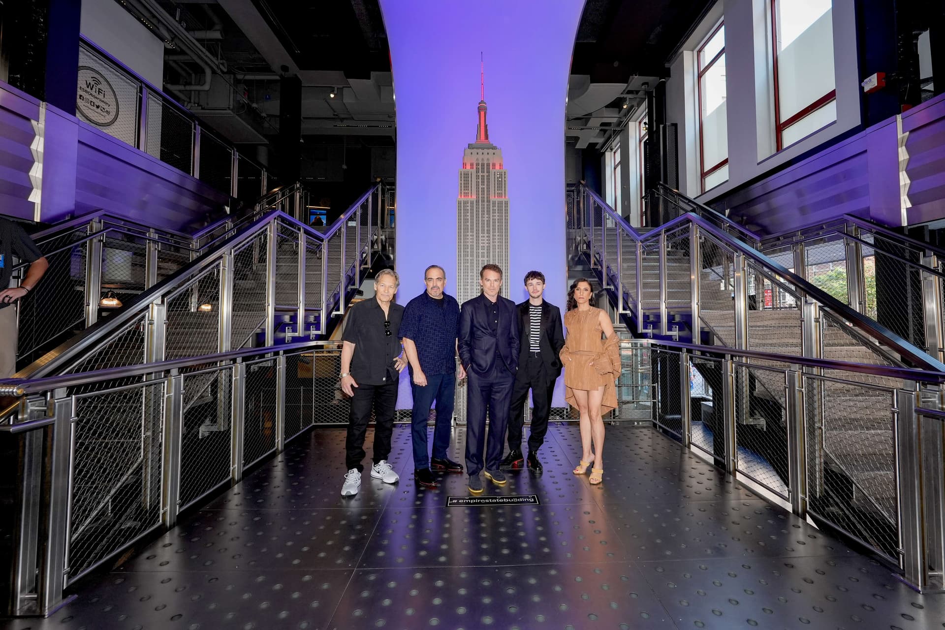 The cast of "Dexter: Resurrection" on the Grand Staircase