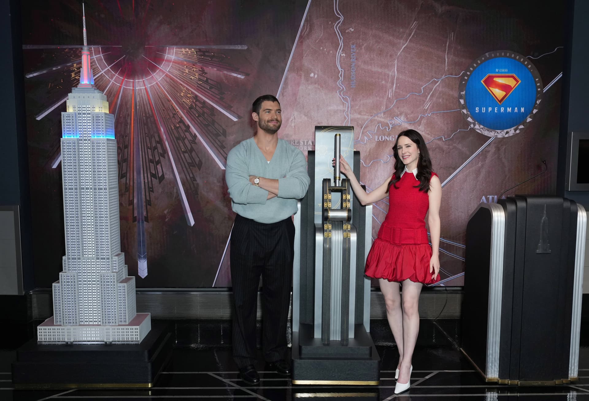 David Corenswet and Rachel Brosnahan light the Empire State Building