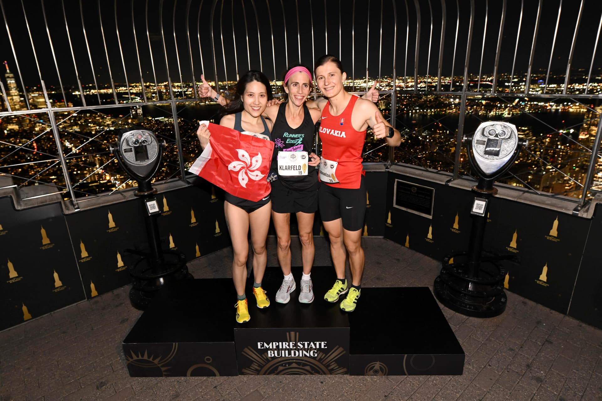 Women's elite top three on the podium