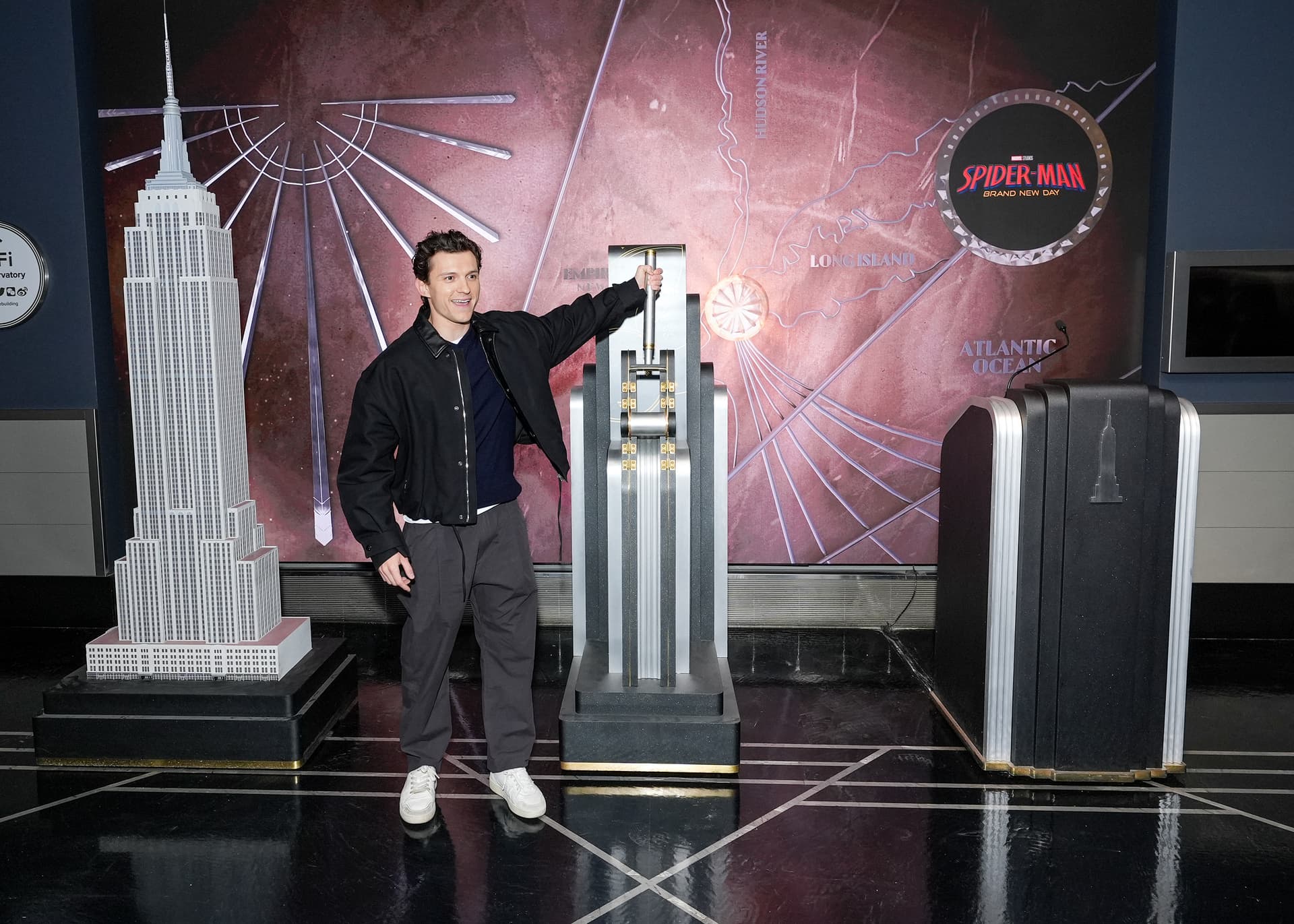 Tom Holland flips the switch in a lighting ceremony