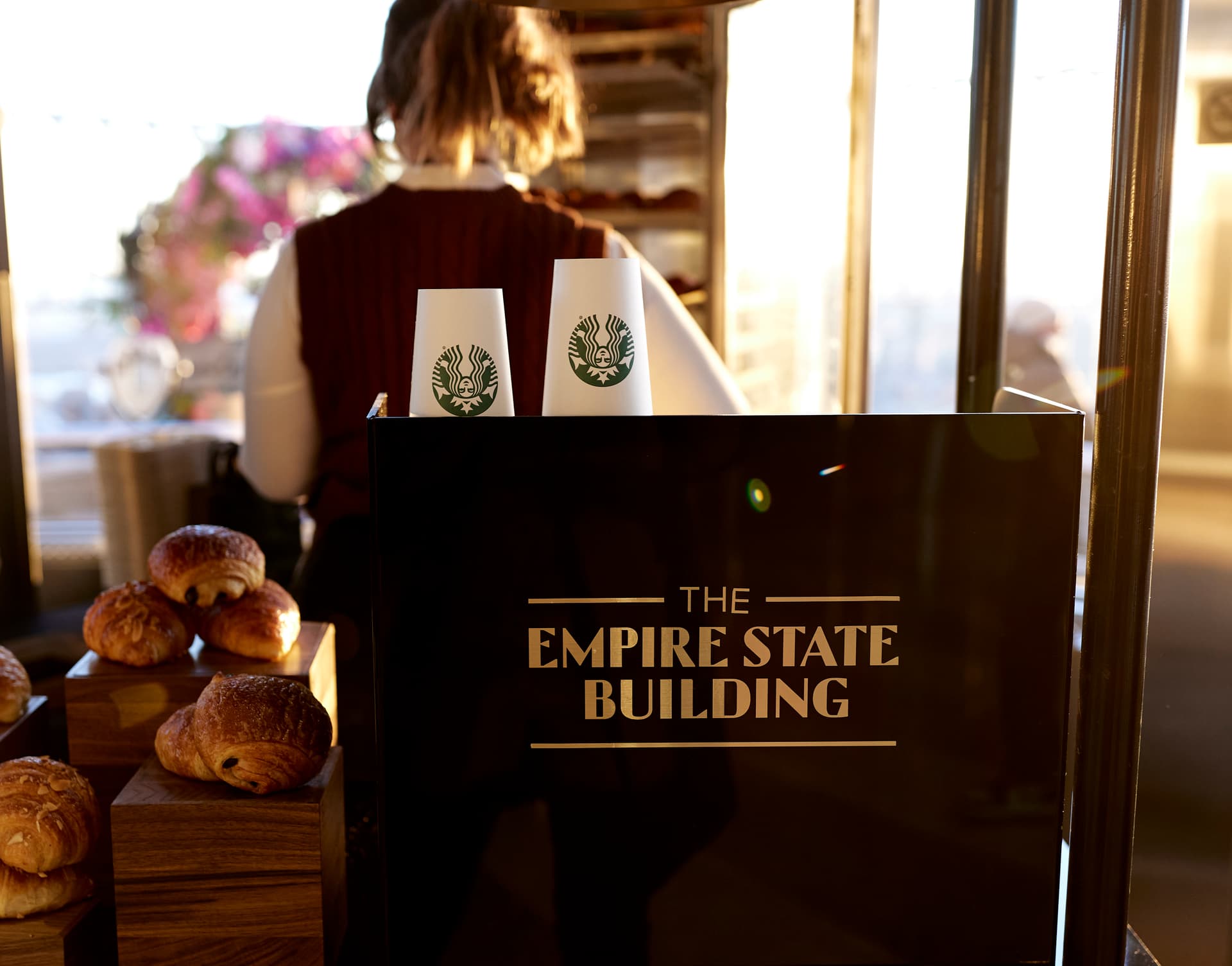 Starbucks coffee and pastries at ESB
