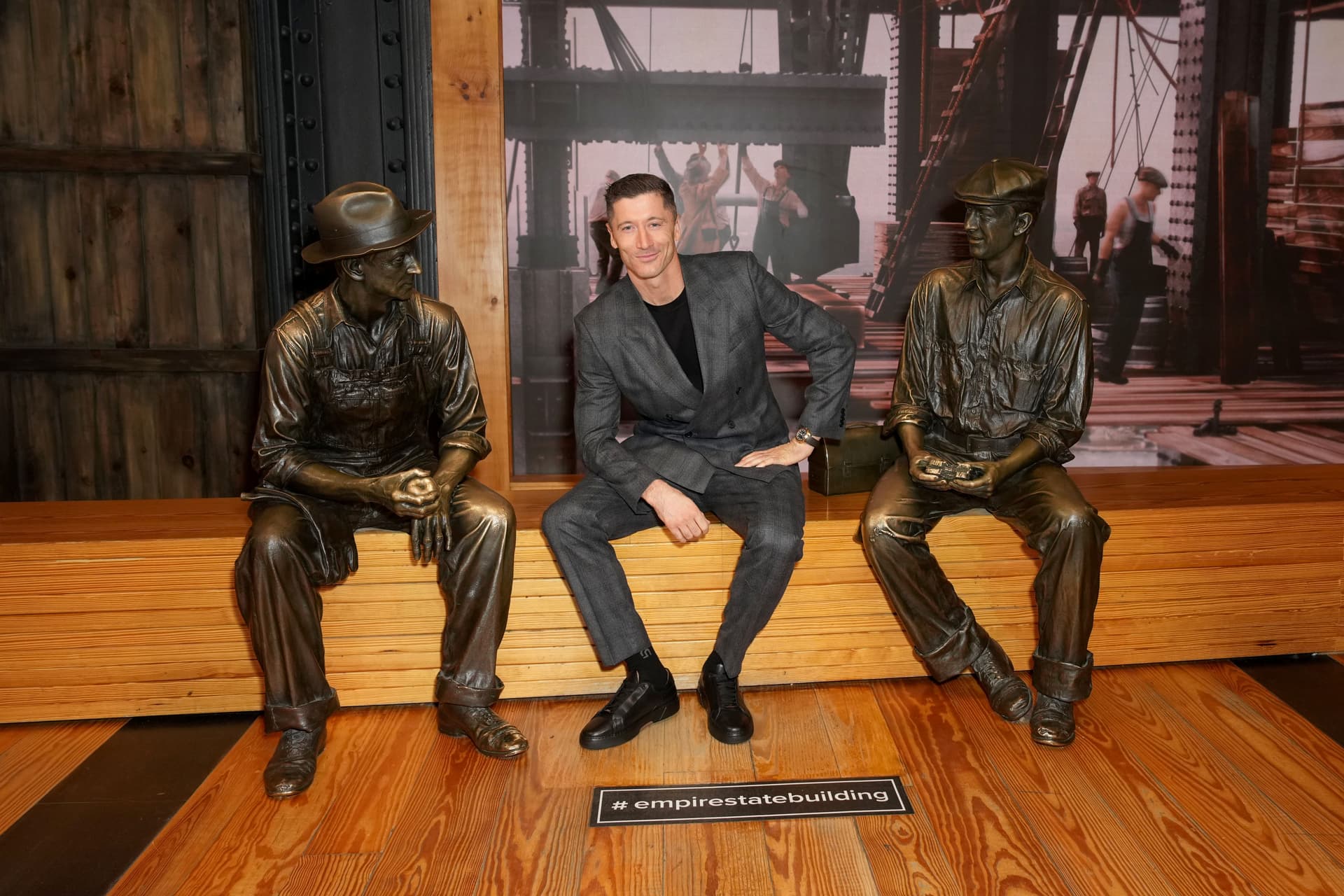 Robert Lewandowski at the Construction exhibit