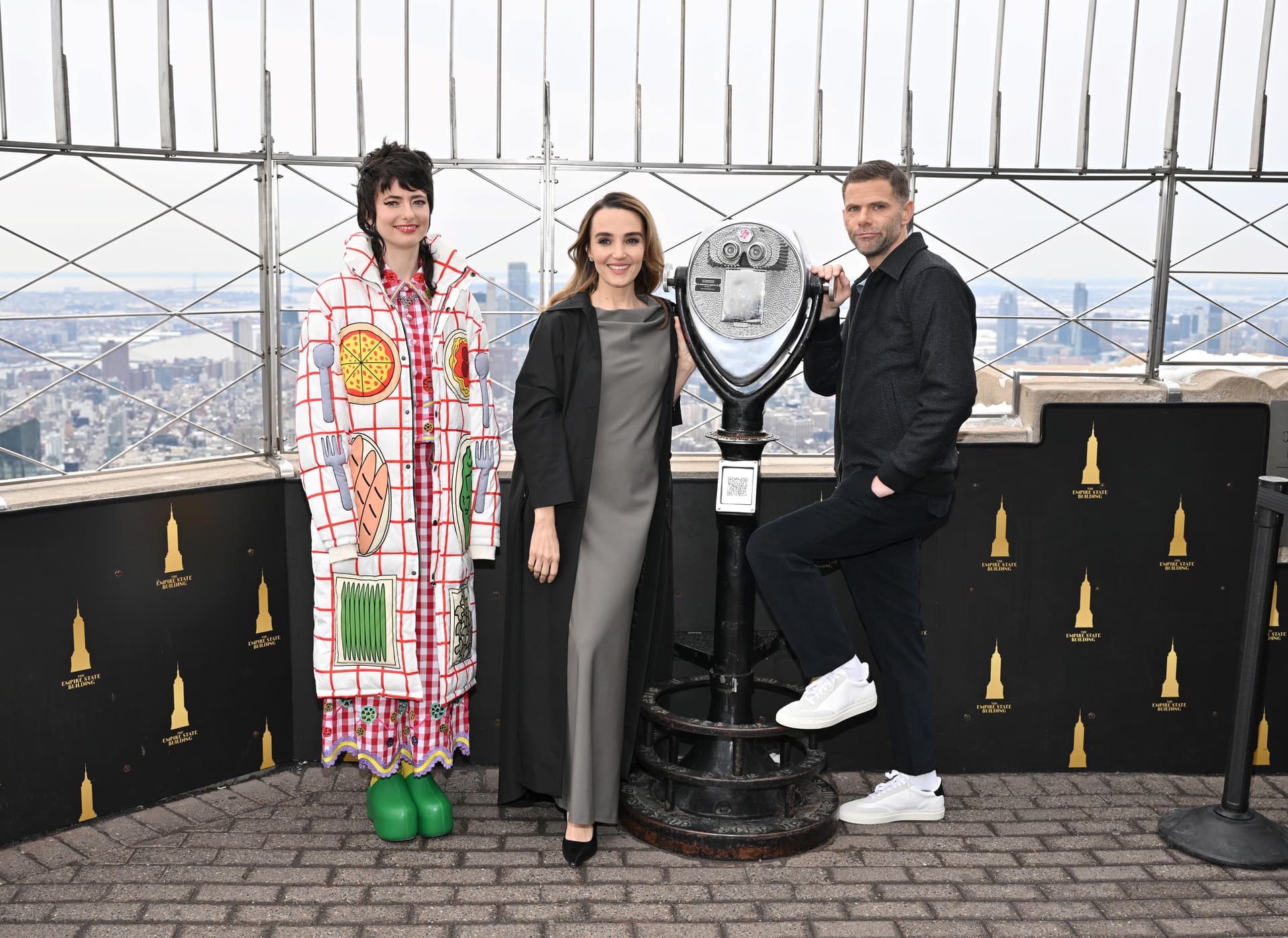 Chloe Fineman, Mikey Day and Sarah Sherman on the 86th Floor Observatory