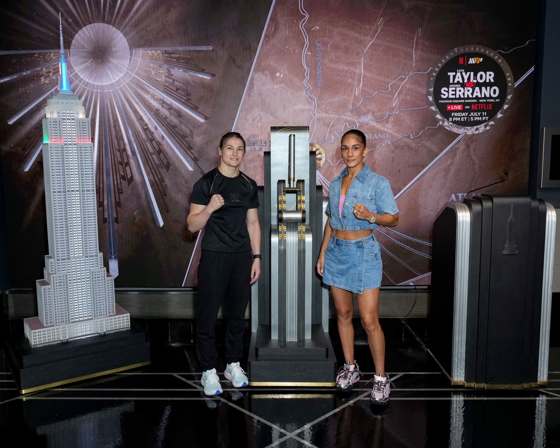 Katie Taylor and Amanda Serrano light the Empire State Building