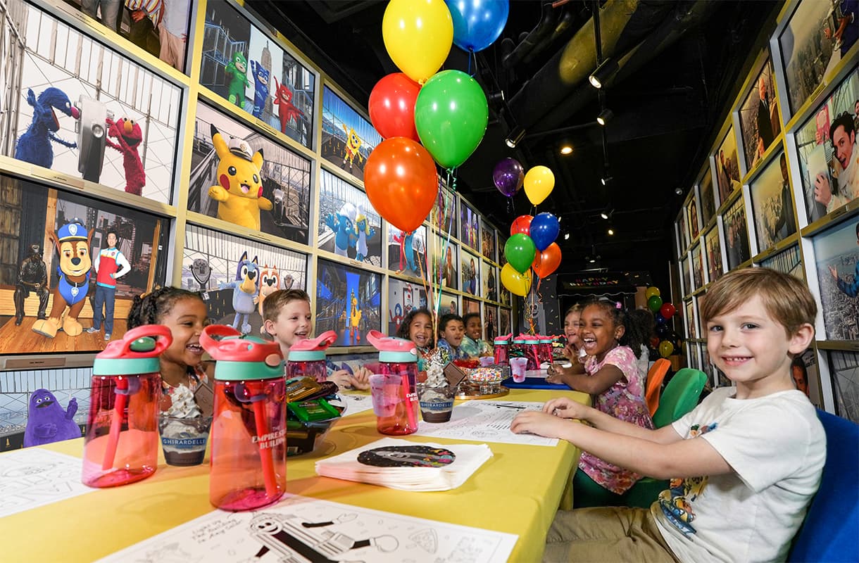 Children at the Empire State Building's birthday celebration