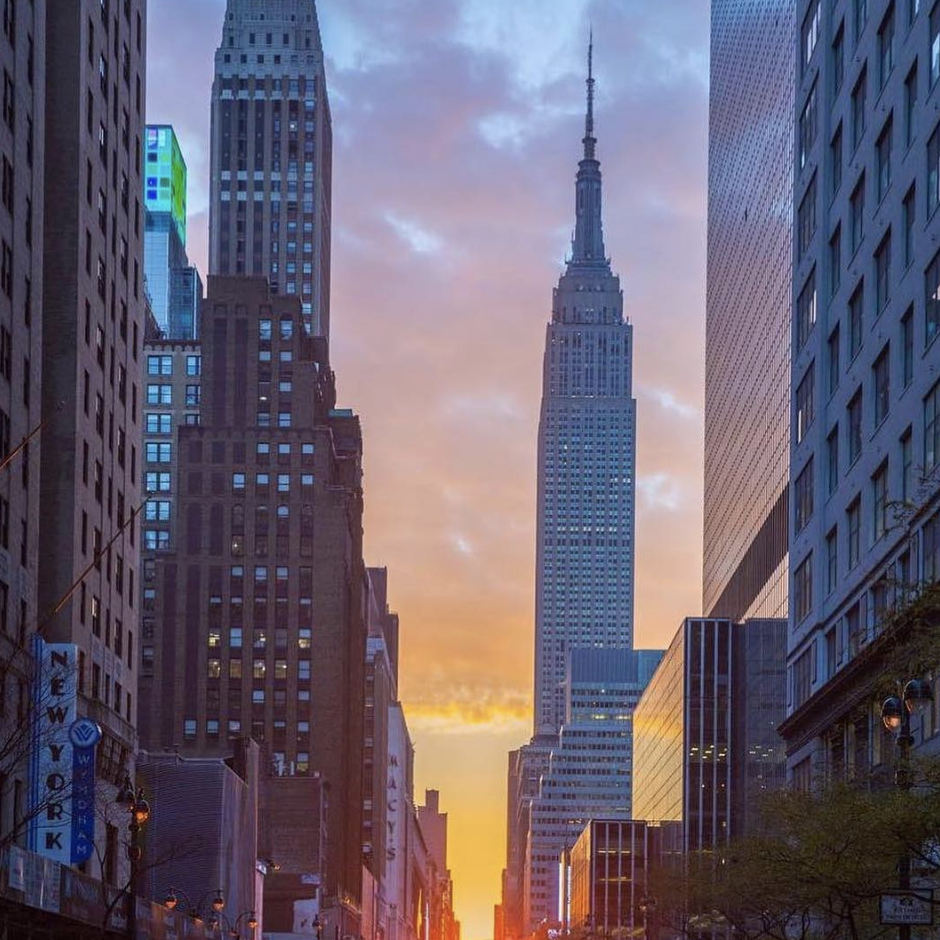 tramonto dell'Empire State Building