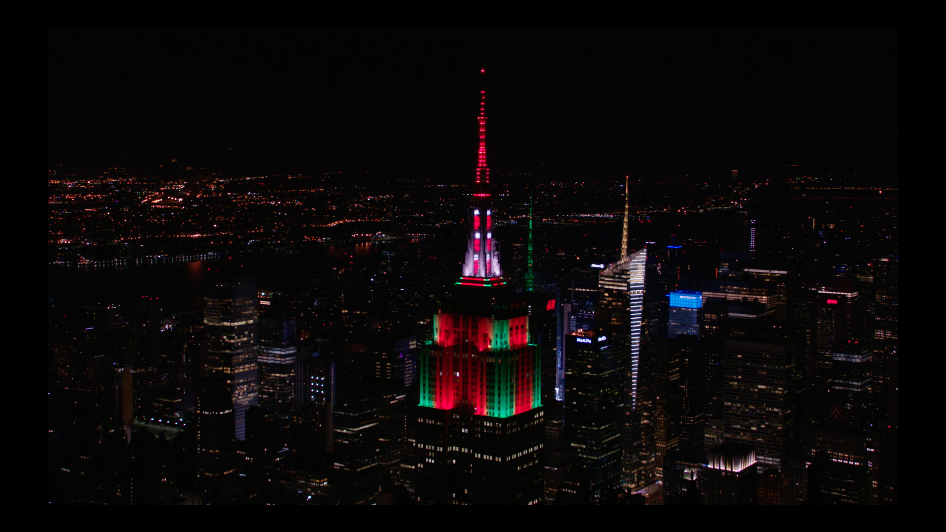 Empire State Building in Weihnachtsfarben