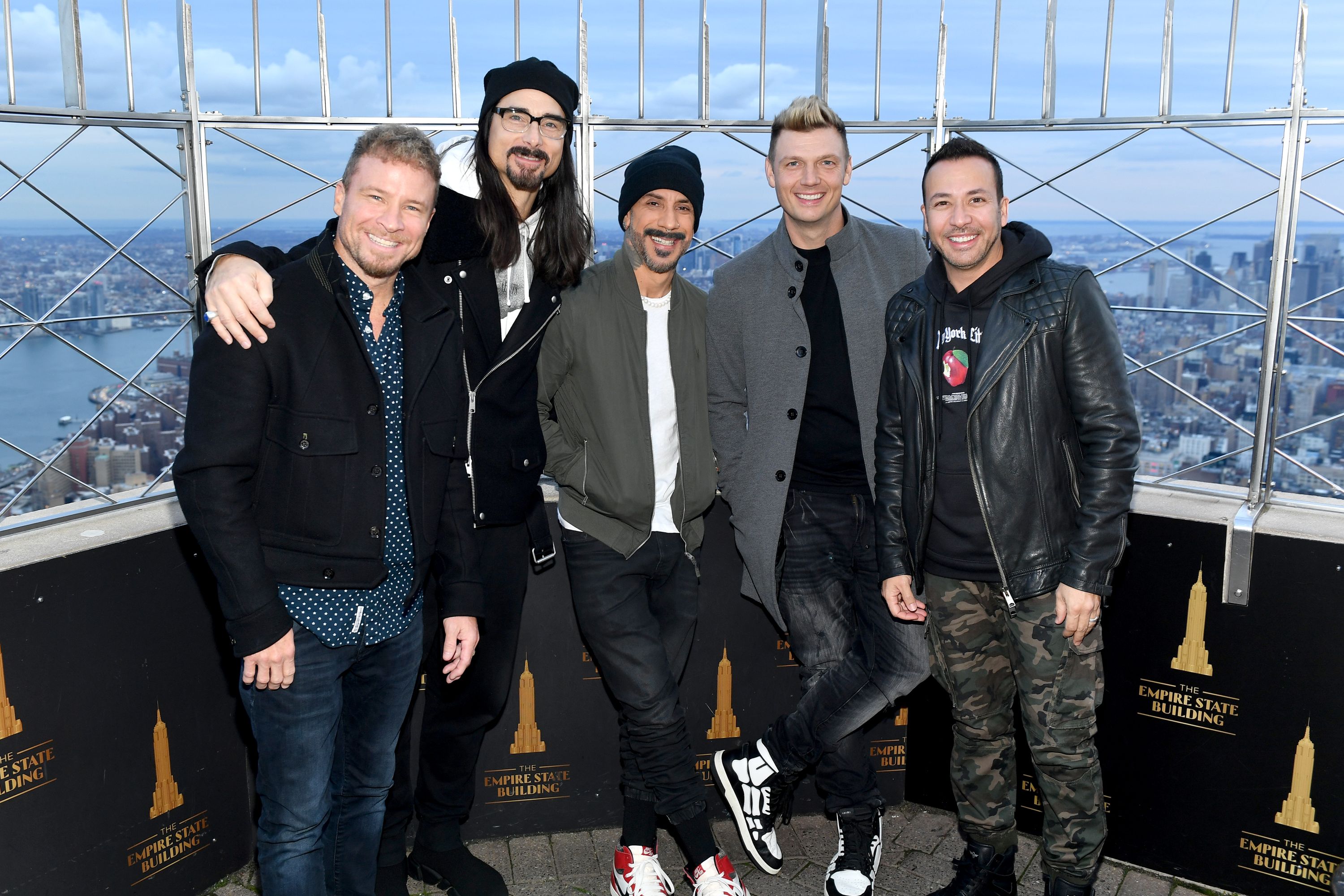 Los Backstreet Boys en lo alto del Empire State Building.