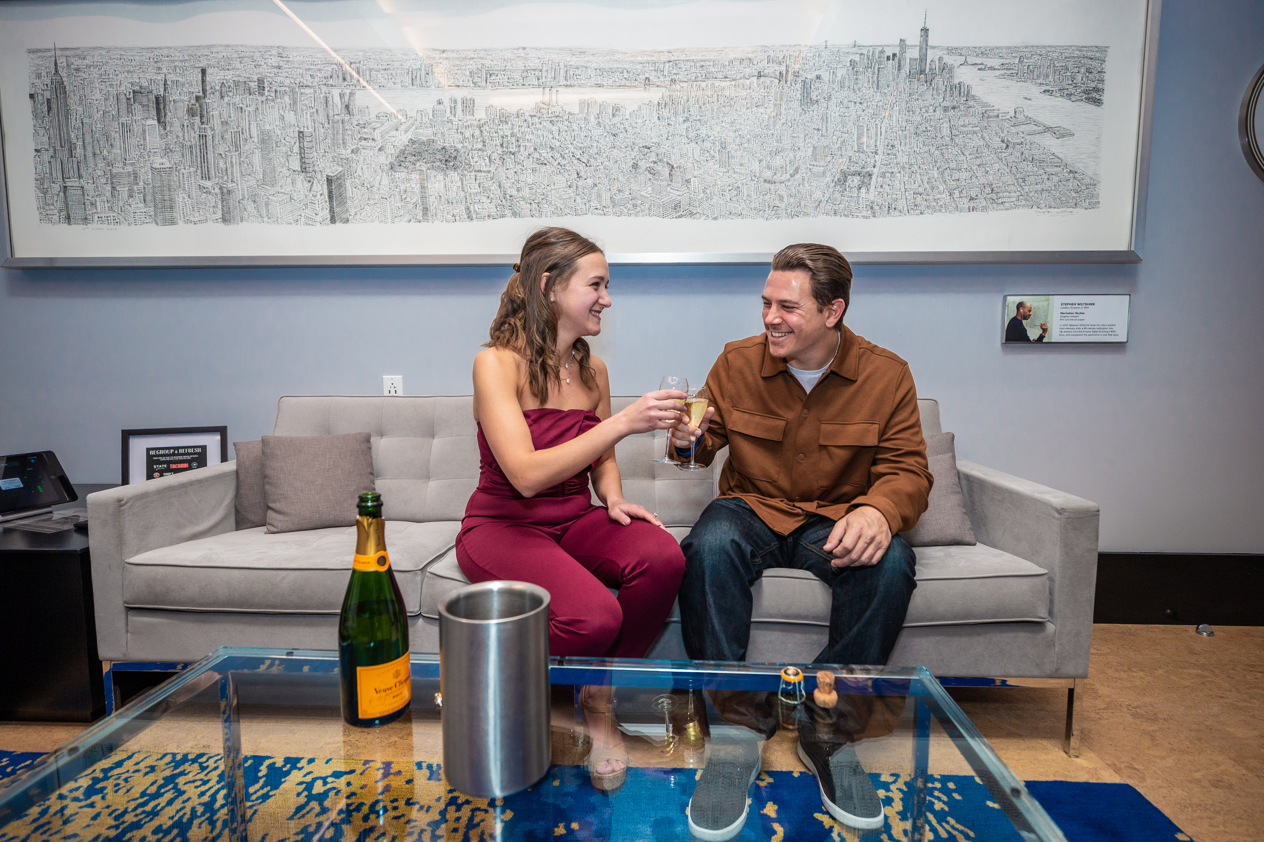 A couple toasts in the celebrity green room