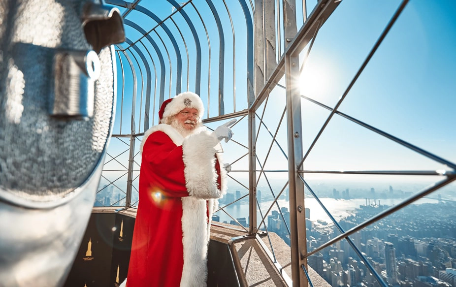 Santa Claus at the Empire State Building's 86th Floor NYC Observation Deck