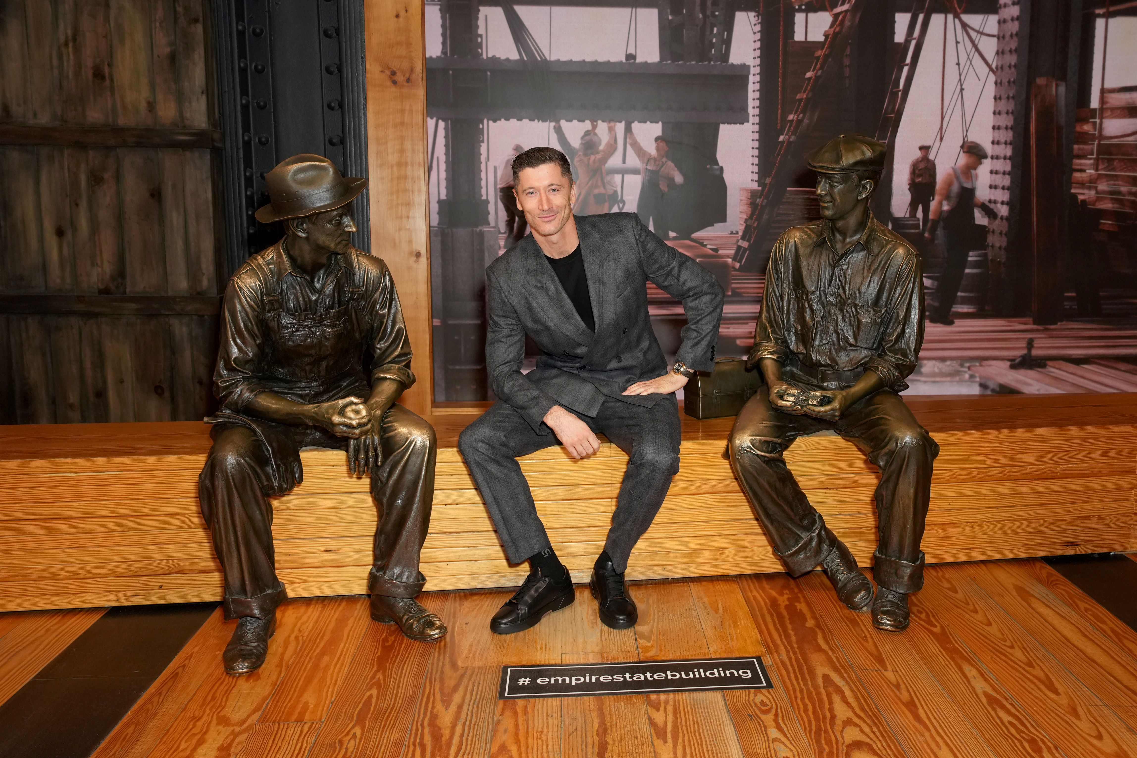 Robert Lewandowski at the Construction exhibit