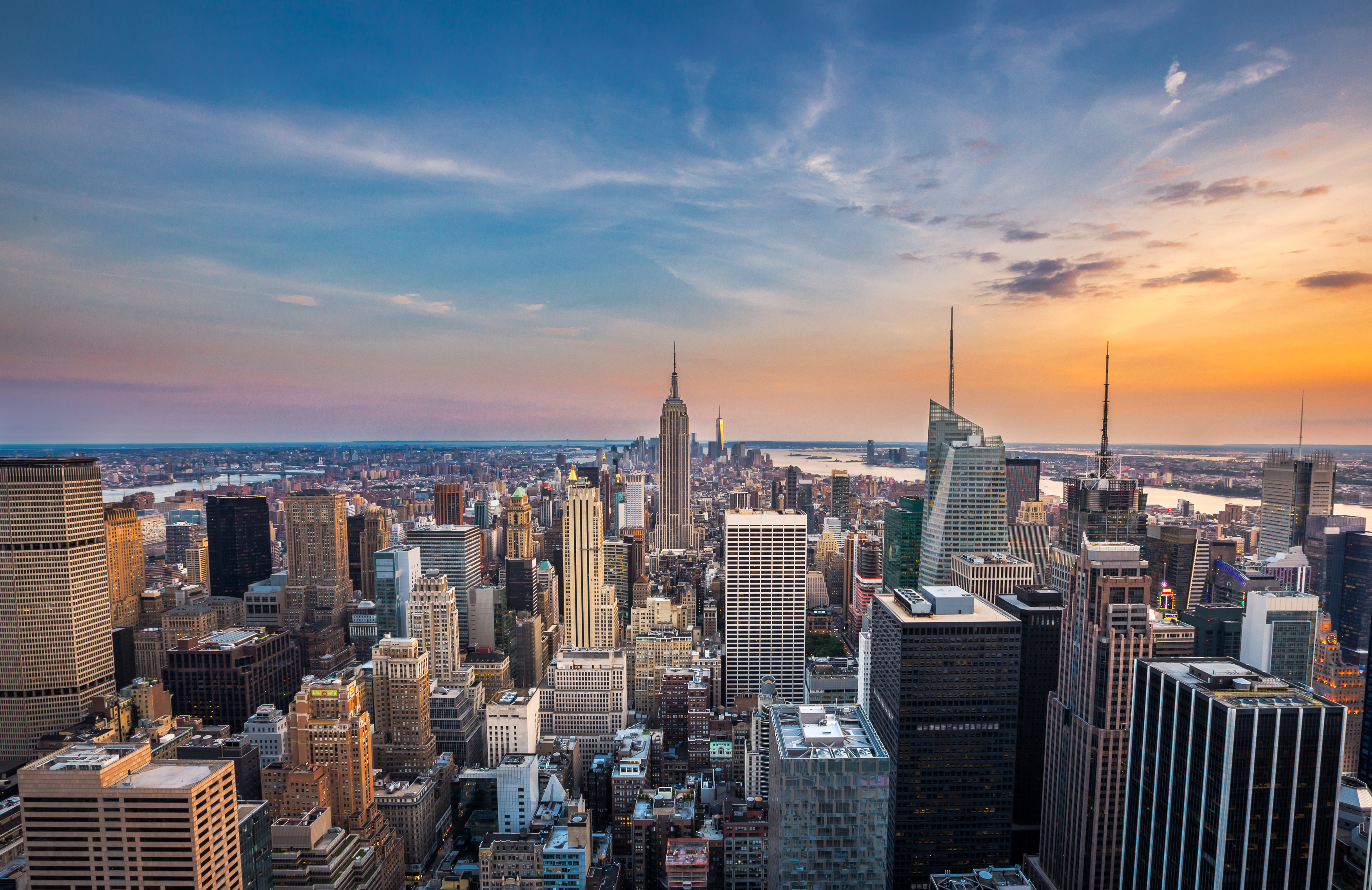 The New York City skyline with the Empire State Building