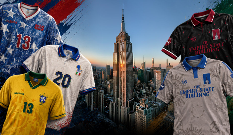 Classic Football Jersey immersive installation at the Empire State Building