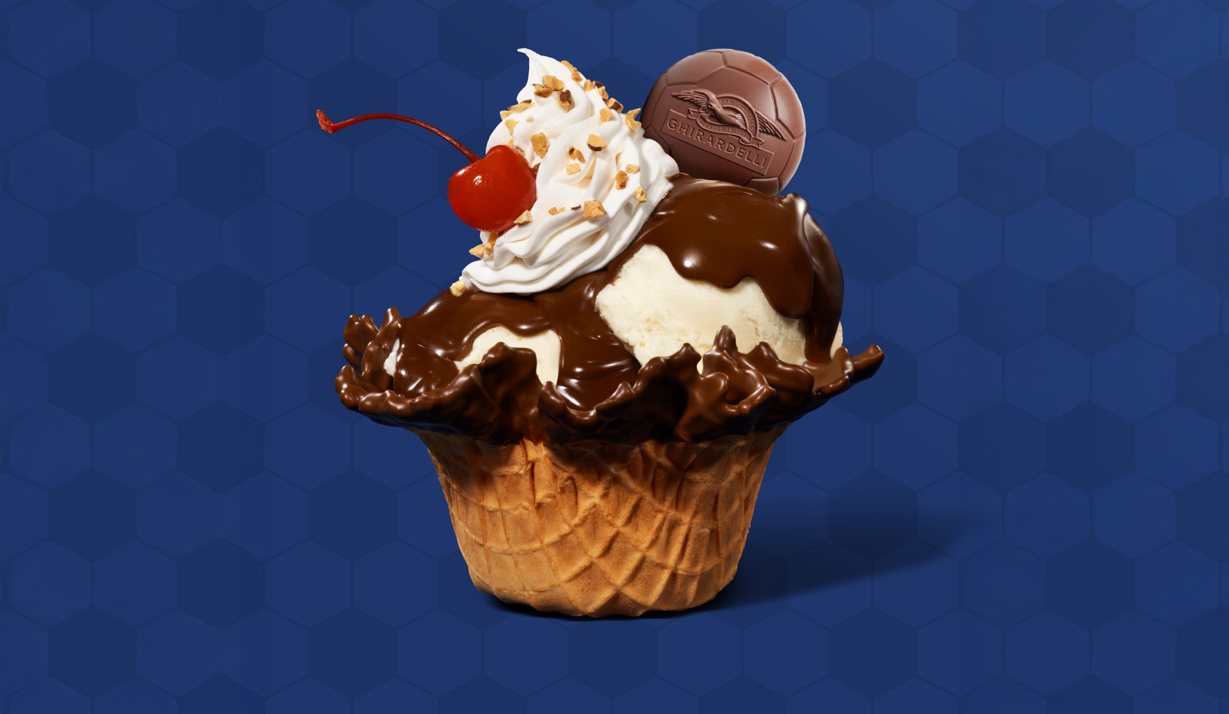 Waffle GOOOOOAL Sundae from Ghirardelli at the Empire State Building