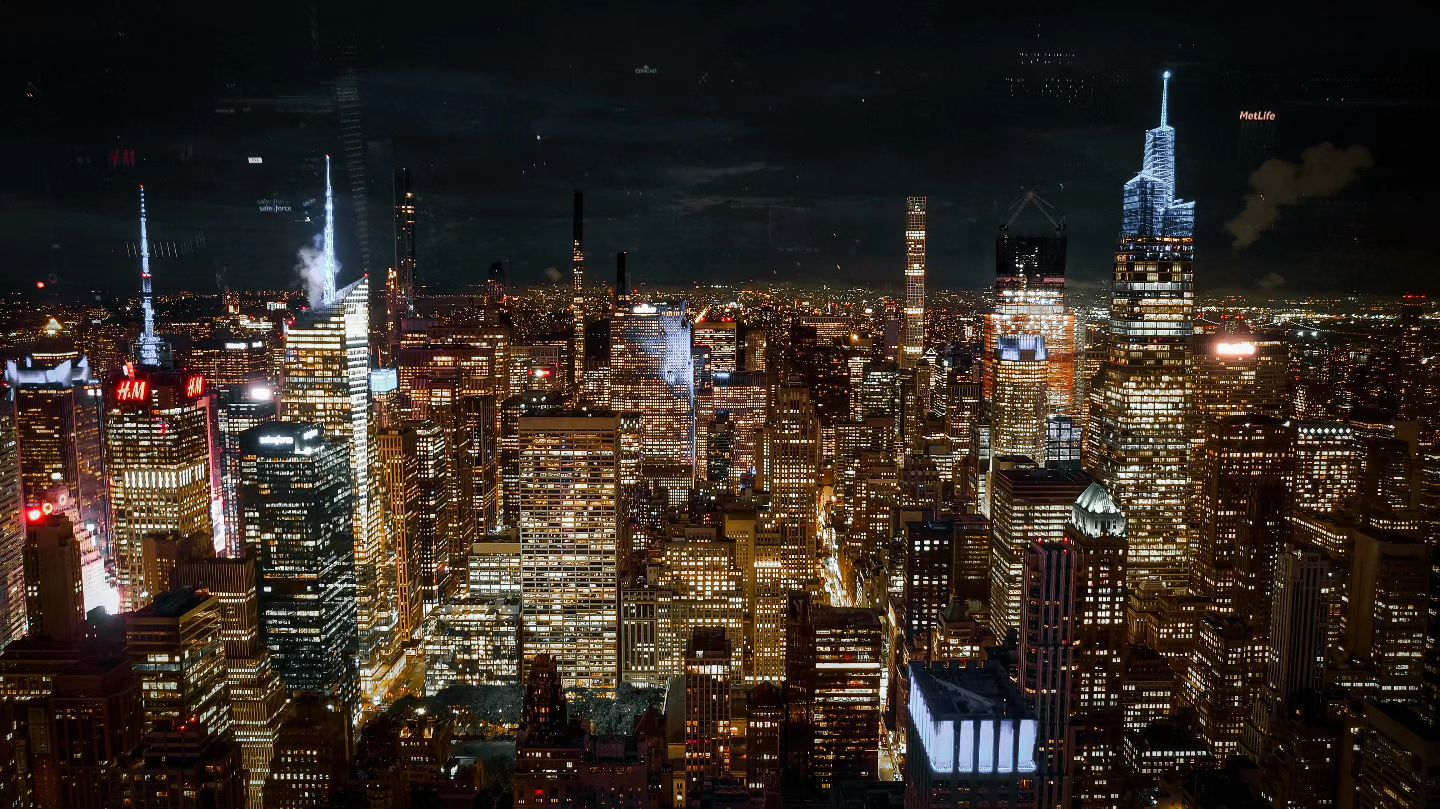 NYC skyline at night