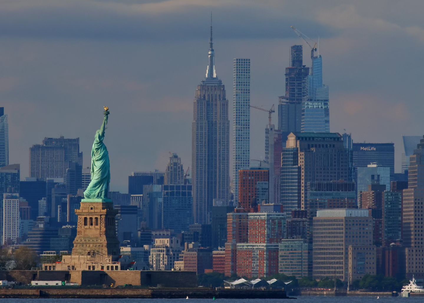 The Statue of Liberty and Empire State Building