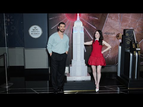 David Corenswet and Rachel Brosnahan Light Up The Empire State Building