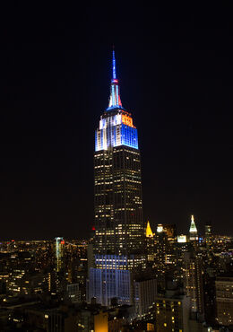 Tomorrow Split Lights: Blue & Orange for the New York Mets and Yankees Pinstripes for the New York Yankees color