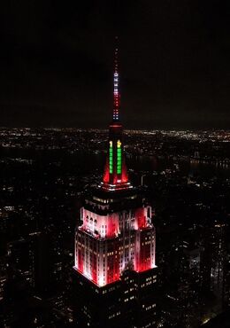 Tomorrow Red and White with a Christmas Tree Swirling in the Mast color