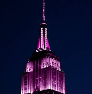 Empire State Building Lit Pink for Estee Lauder