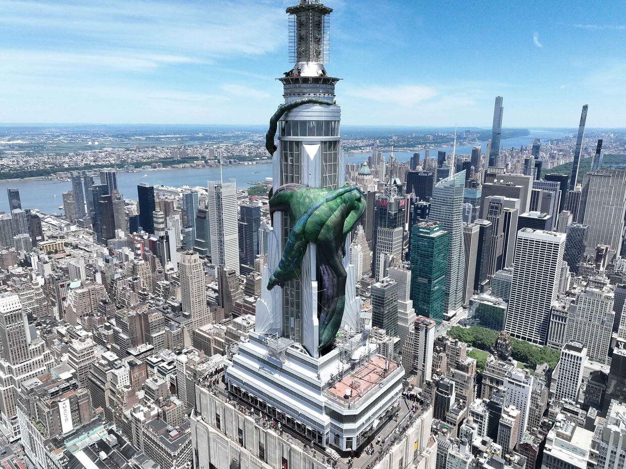 Vhagar the Dragon on the Empire State Building's Spire