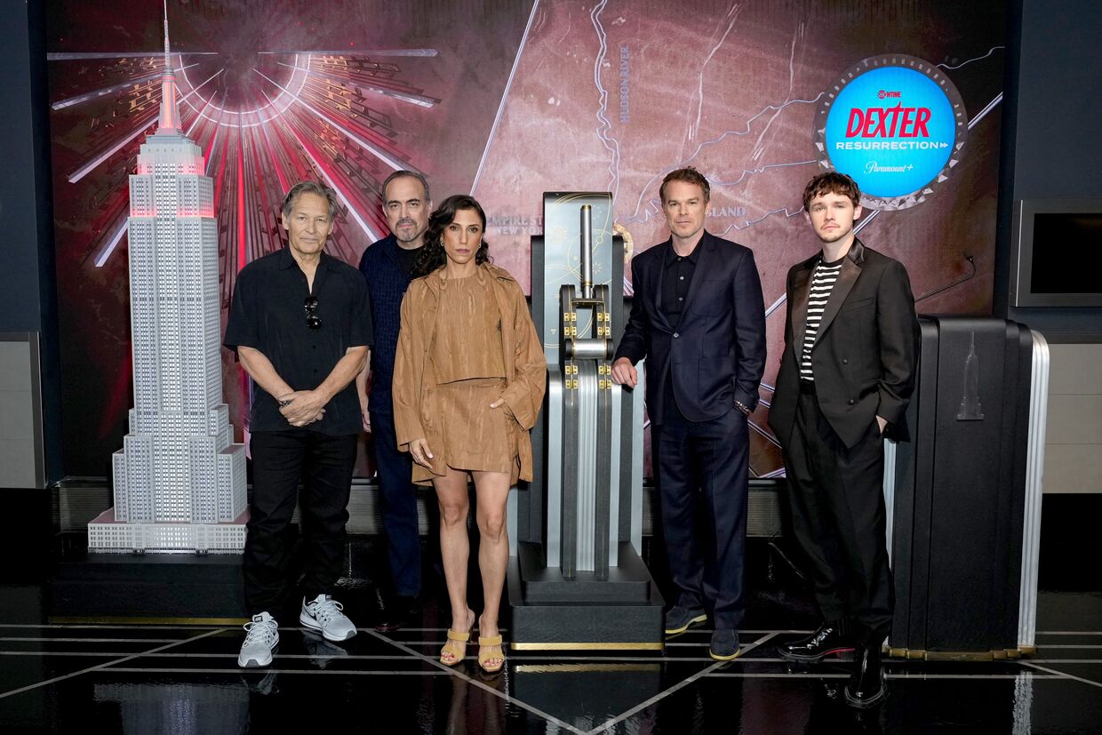 The cast of "Dexter: Resurrection" at their ESB lighting ceremony