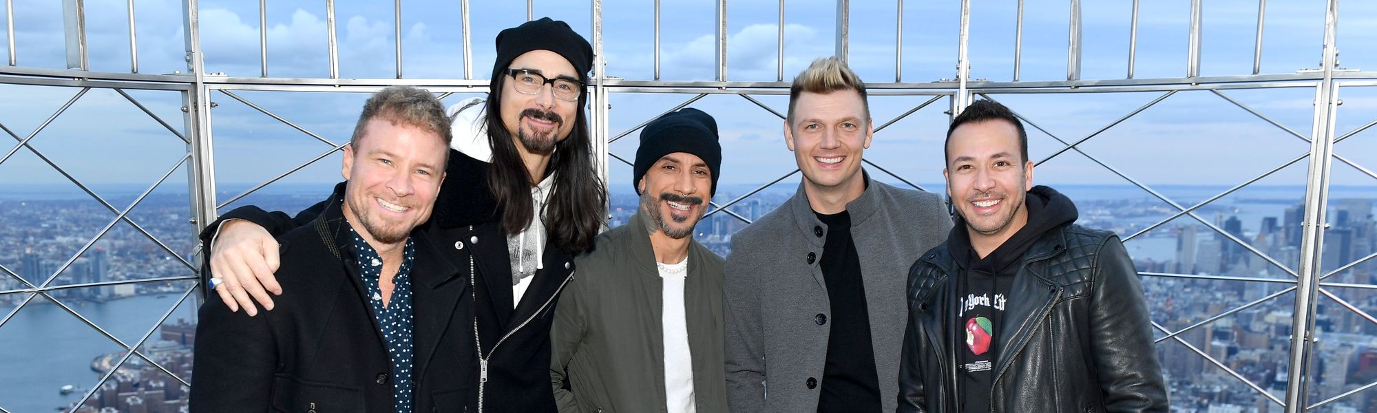 backstreet boys bovenop het Empire State Building