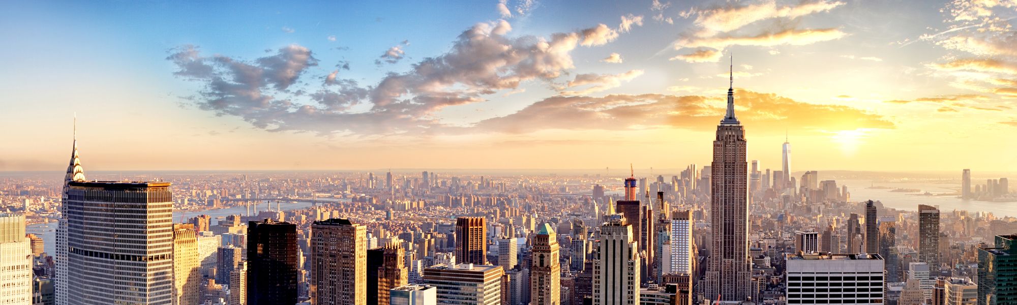 De skyline van New York City