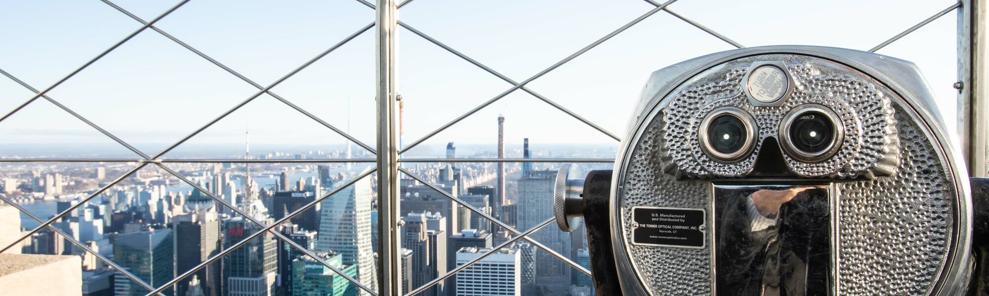 A viewfinder from the Empire State Building Observatory