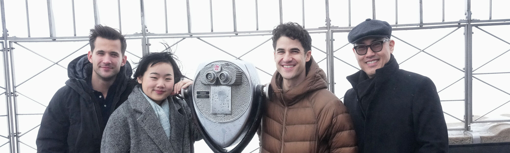 Darren Criss, Helen J Shen, Dez Duron, and Marcus Choi on the 86th Floor Observatory