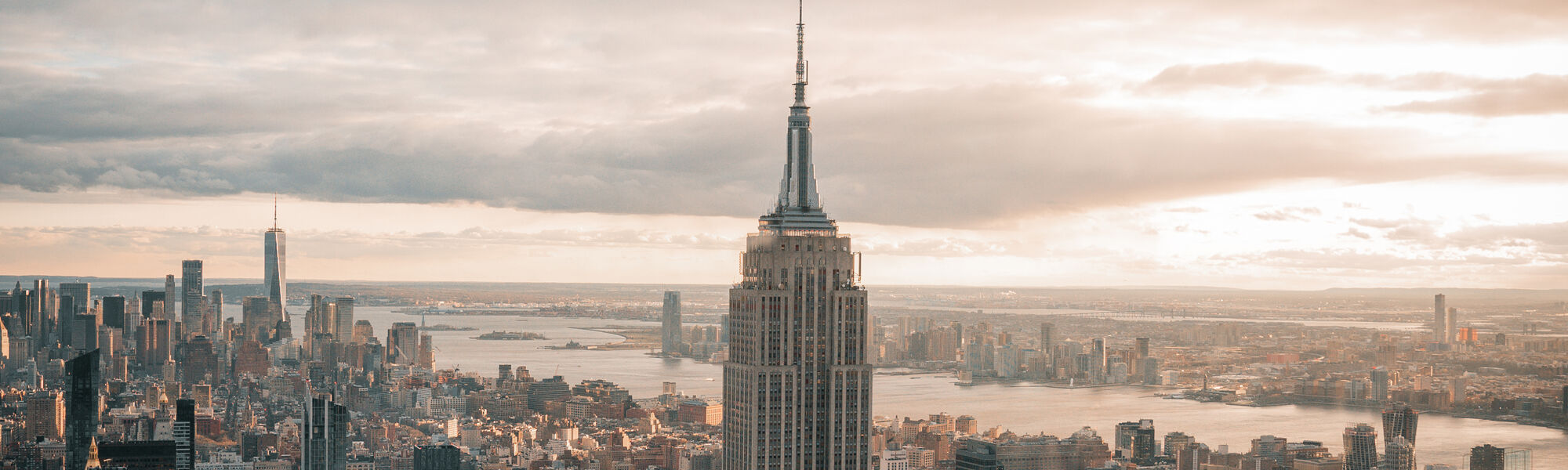 New York City skyline, Empire State Building front and center
