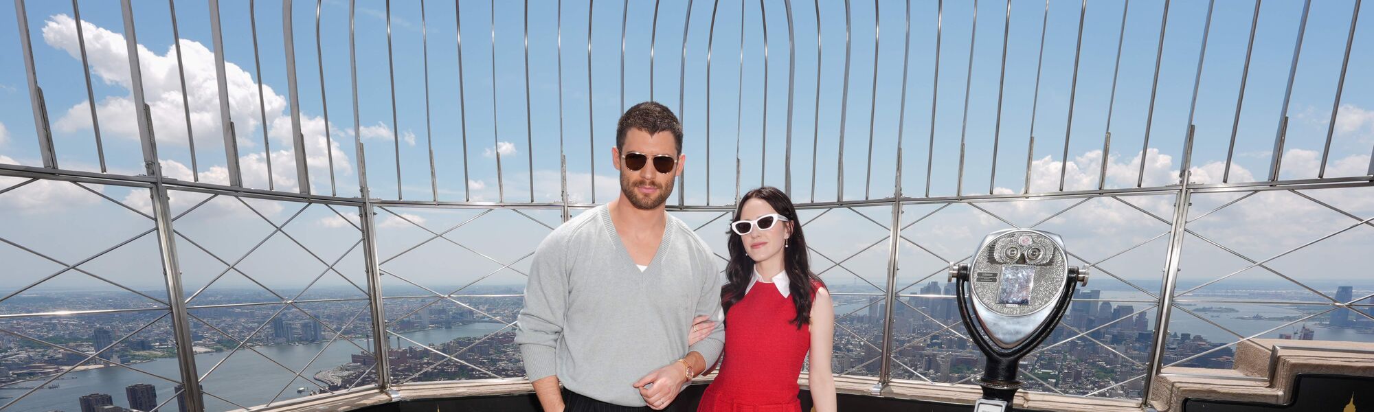 David Corenswet and Rachel Brosnahan on the 86th Floor Observatory