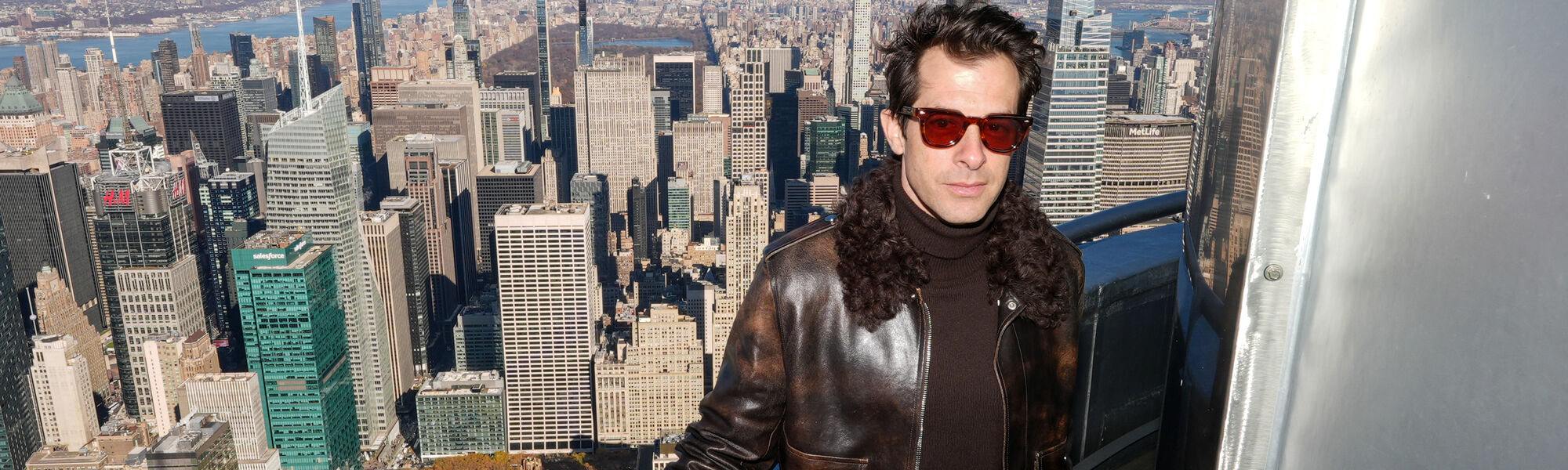 Mark Ronson at the top of Manhattan at the Empire State Building NYC