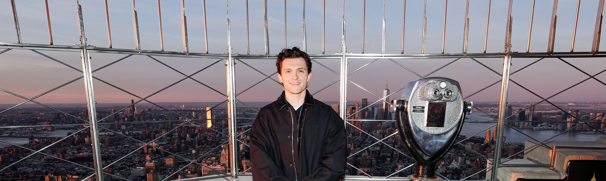 Tom Holland on the 86th Floor Observation Deck