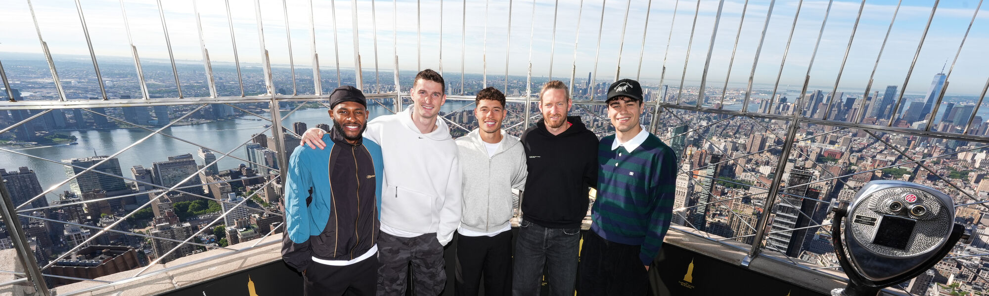 Tim Ream, Sebastian Berhalter, Mark McKenzzie, Matt Freese, and Gio Reyna on the 86th Floor Observation Deck