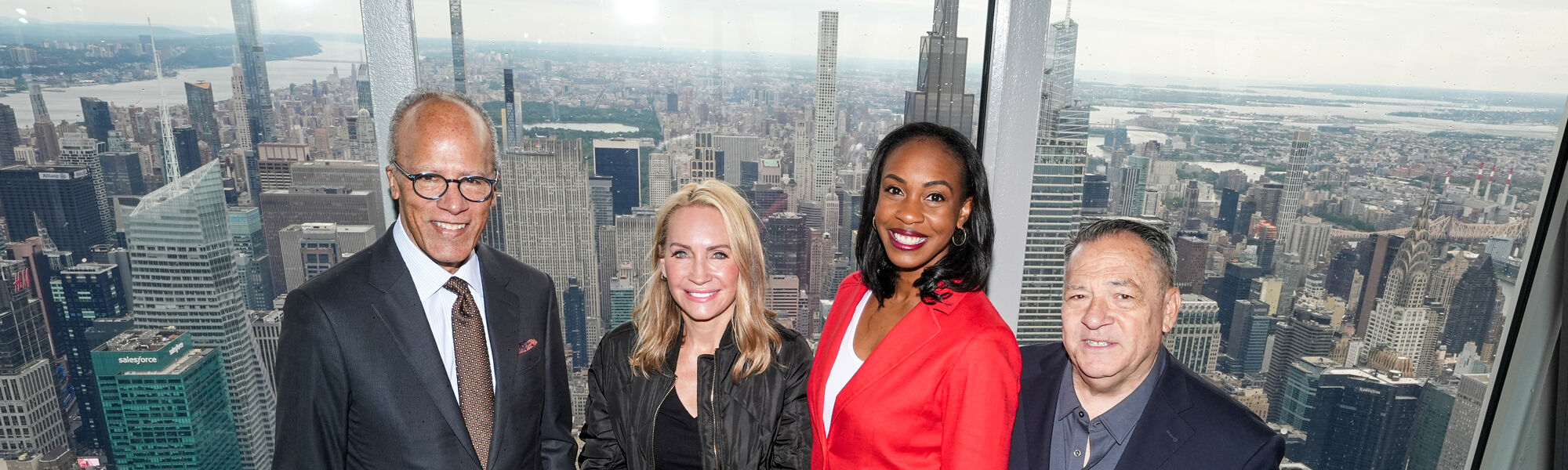 Lester Holt, Andrea Canning, Blayne Alexander, and Josh Mankiewicz on the 102nd Floor Observation Deck